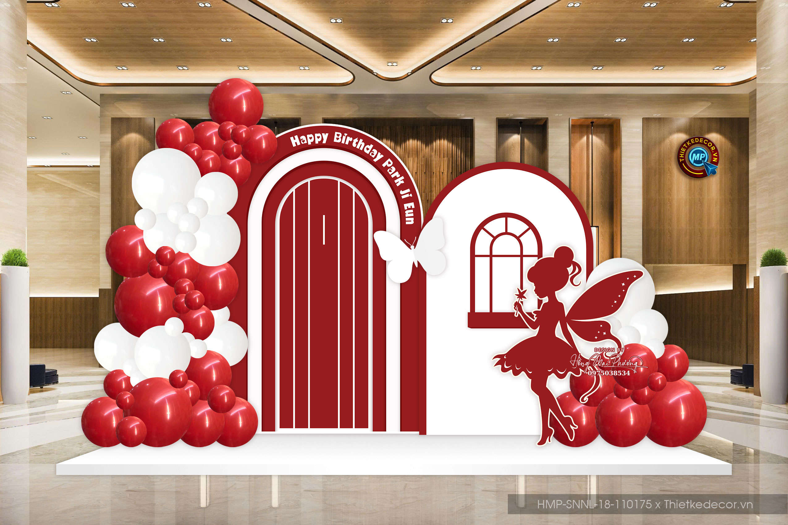 Trang trí tiệc sinh nhật người lớn. File thiết kế Backdrop đơn giản sang trọng.